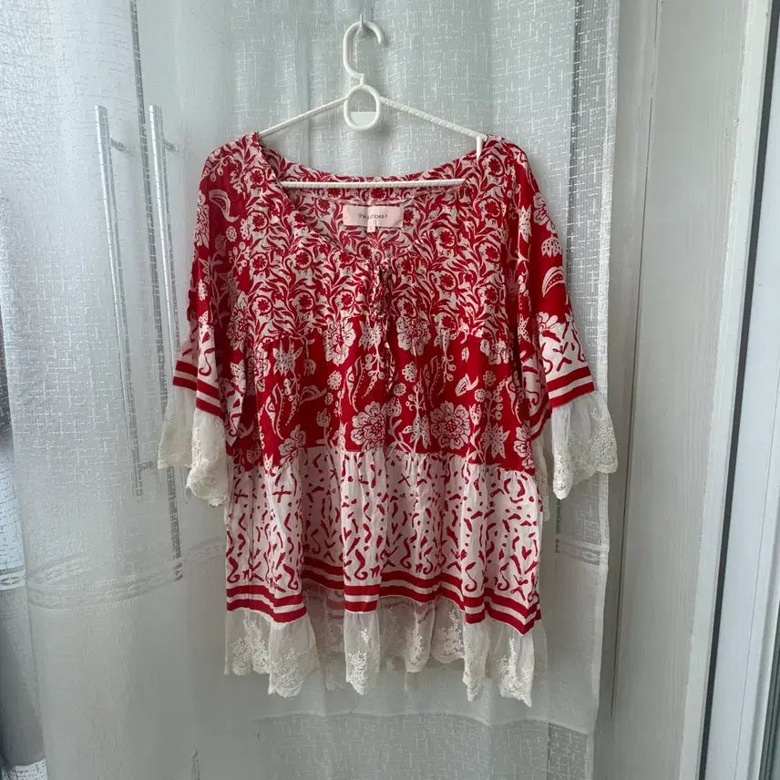 [BUNJANG] Vintage Bohemian Lace Blouse / 일본 빈티지 보헤미안 레이스 블라우스 프리