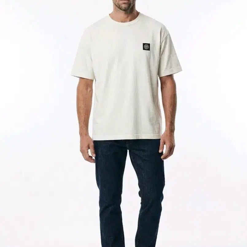 [BUNJANG] Stone Island Short Sleeve T-Shirt Ivory / 스톤아일랜드 반팔티 아이보리