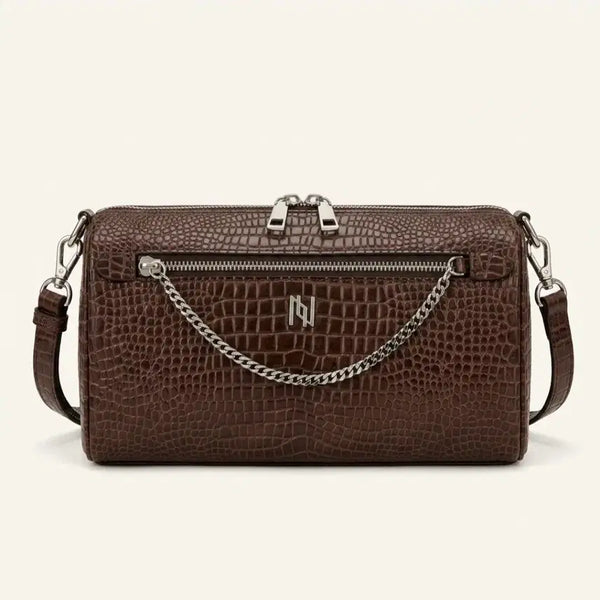 [BUNJANG] NuveNuuk Nunuah Leather Shoulder Crossbag Crocodile Brown / [새상품] 누브누크 누누아 가죽 숄더 크로스백 크로커브라운(정가27.3)
