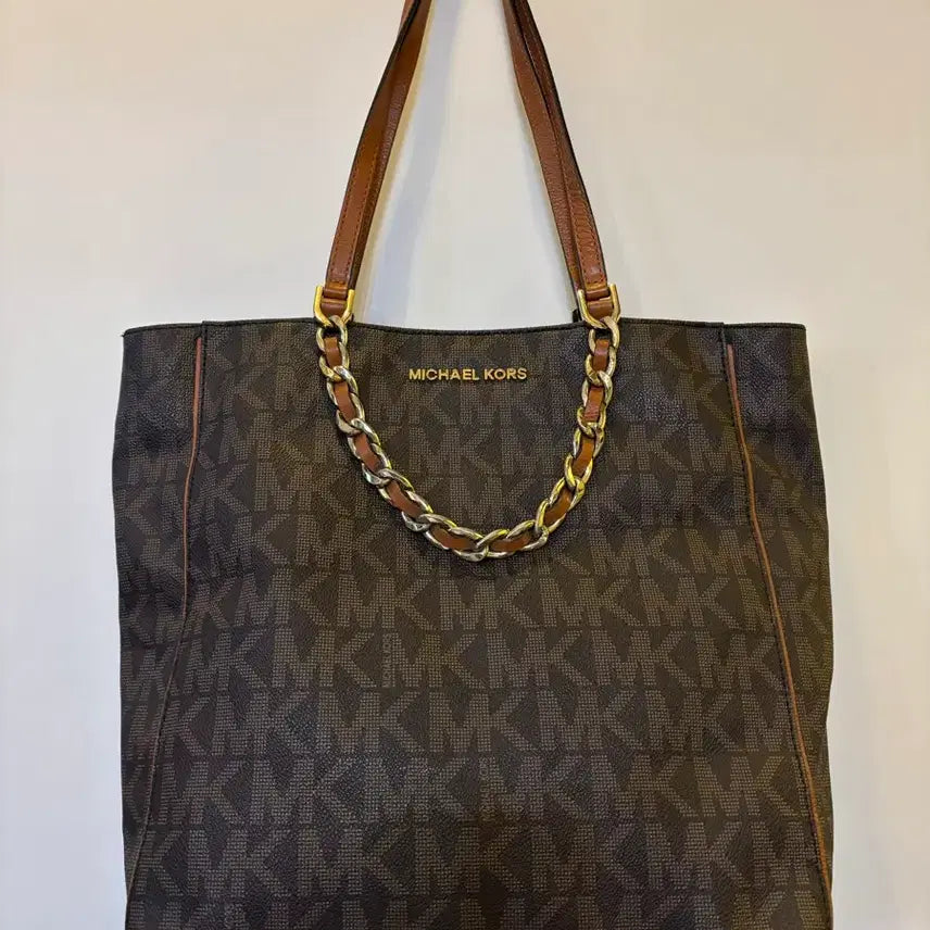 [BUNJANG] Michael Kors Signature Pattern Shopper Bag Brown / 마이클 코어스 쇼퍼백 브라운