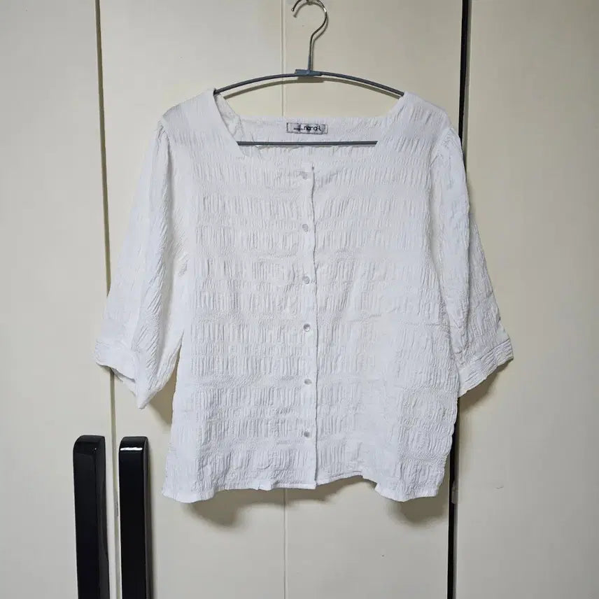 [BUNJANG] Wrinkle Square Neck Blouse White / 링클 스퀘어넥 블라우스 화이트