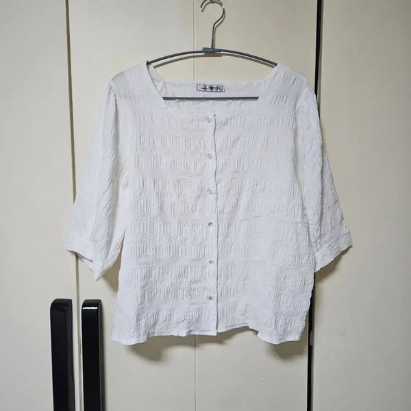 [BUNJANG] Wrinkle Square Neck Blouse White / 링클 스퀘어넥 블라우스 화이트