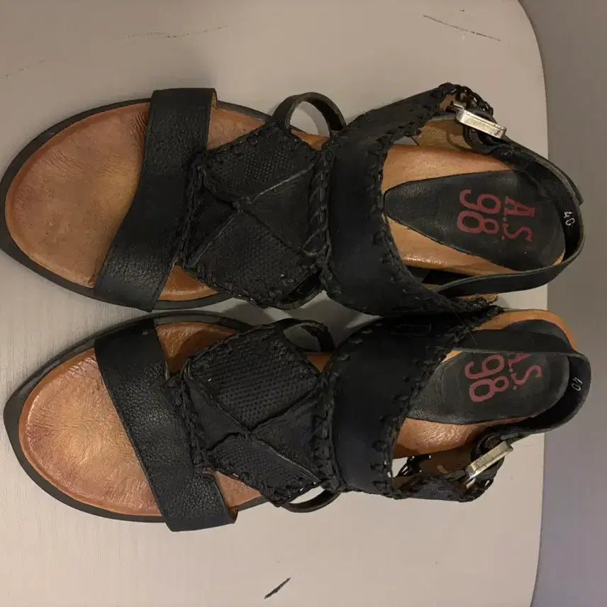 [BUNJANG] A.S. 98 Leather Sandals Black Size 40 (250-255mm) / A.S. 98 가죽샌들 블랙 40 (250~255mm)