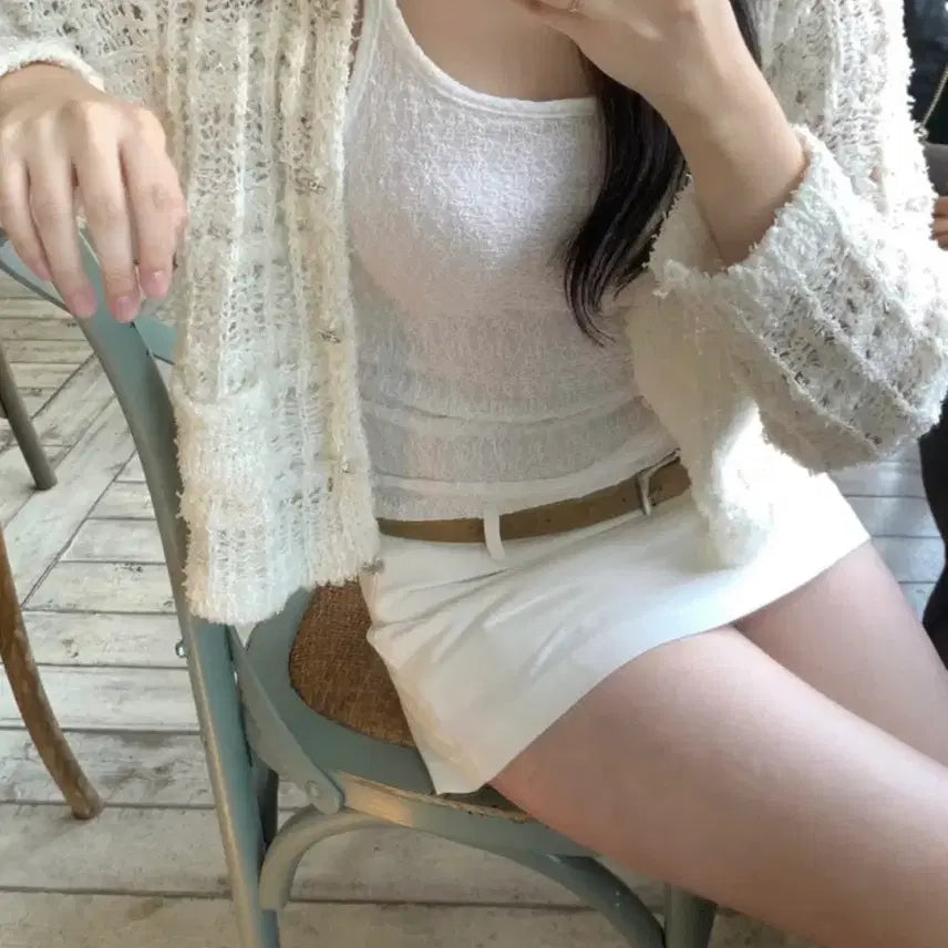 [BUNJANG] Low-Rise White Skirt / 로우라이즈 흰색치마
