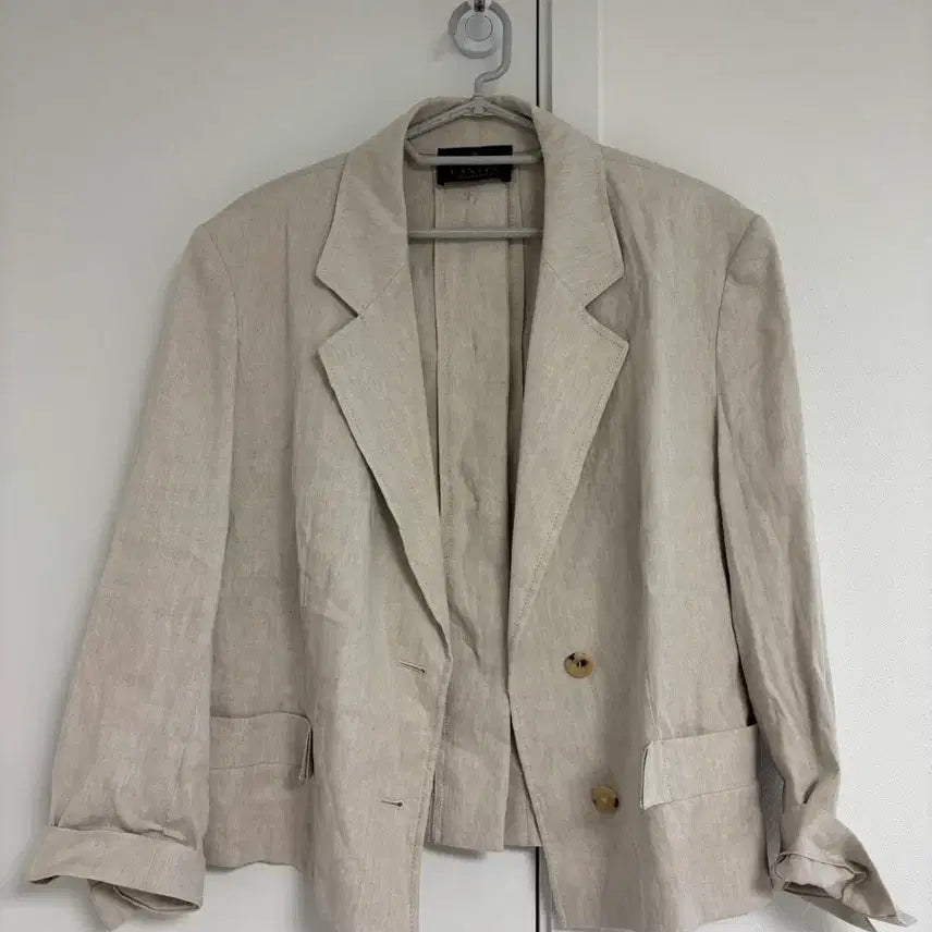 [BUNJANG] Hansem Lanvin Linen Blend Crop Single Jacket / [한섬] 랑방 린넨혼방 크롭 싱글 자켓