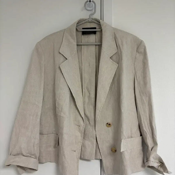 [BUNJANG] Hansem Lanvin Linen Blend Crop Single Jacket / [한섬] 랑방 린넨혼방 크롭 싱글 자켓
