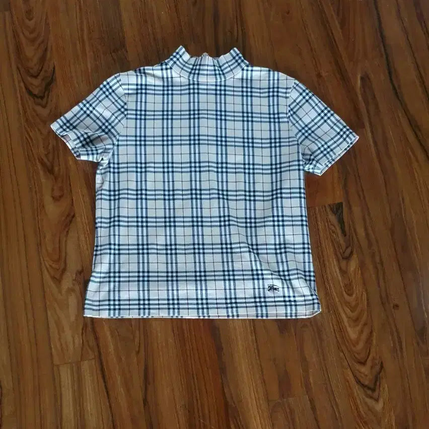 [BUNJANG] Burberry Check Pattern High Neck Short Sleeve Shirt / 버버리티셔츠(정품)