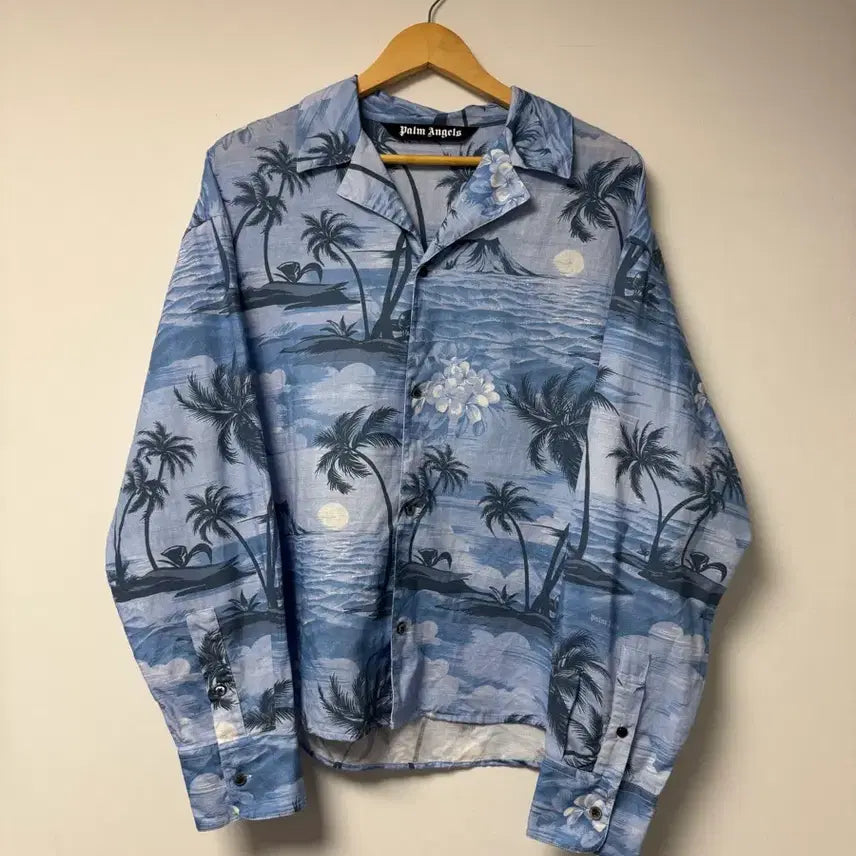 [BUNJANG] Palm Angels Palms Shirt Cropped Hawaiian Shirt XL / 팜엔젤스 팜스셔츠 크롭 하와이안 남방 XL
