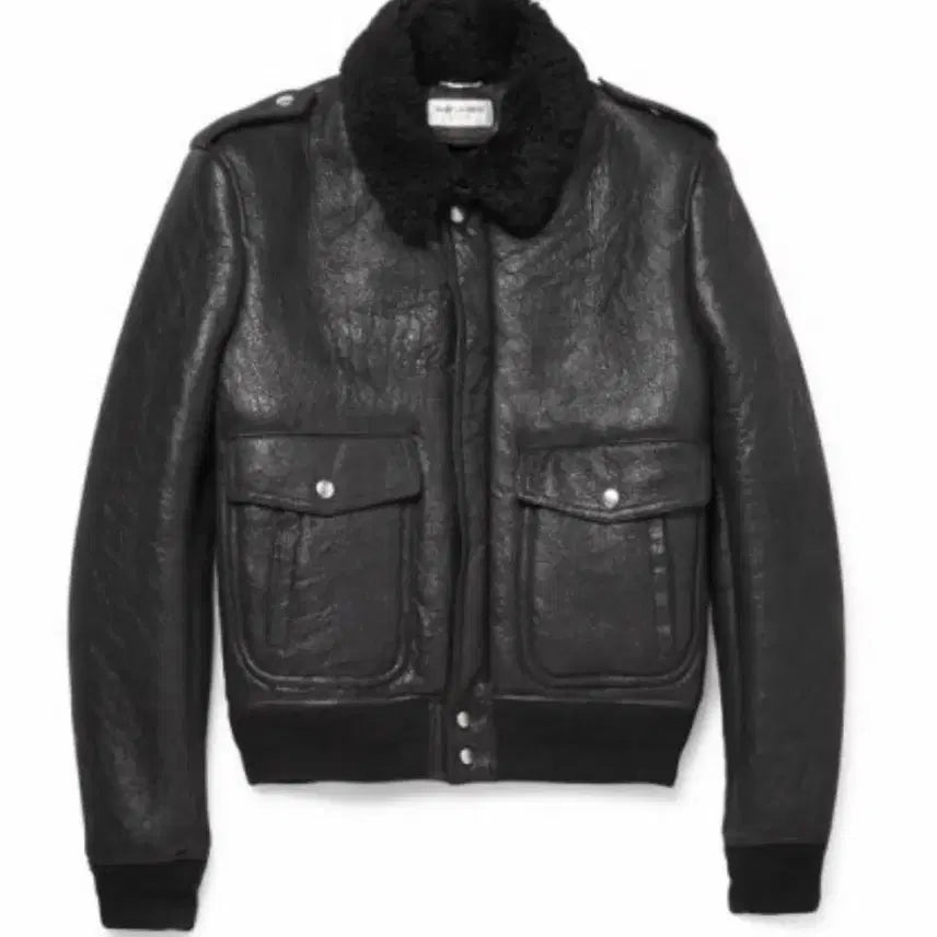[BUNJANG] Saint Laurent 15FW Leather Flight Mustang Jacket / (구매)생로랑 15FW 레더 플라이트 무스탕 48,50구매합니다