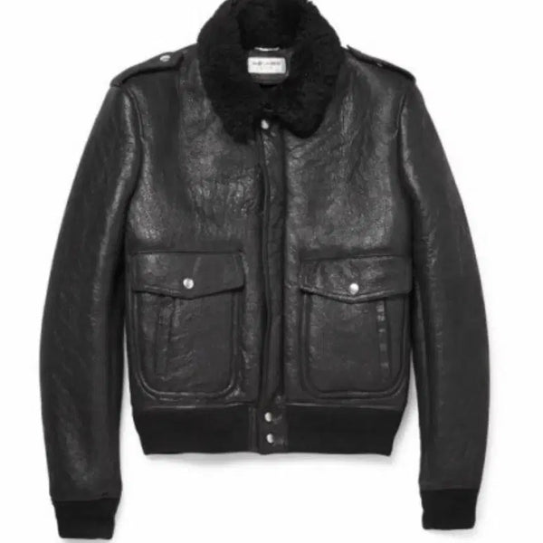 [BUNJANG] Saint Laurent 15FW Leather Flight Mustang Jacket / (구매)생로랑 15FW 레더 플라이트 무스탕 48,50구매합니다