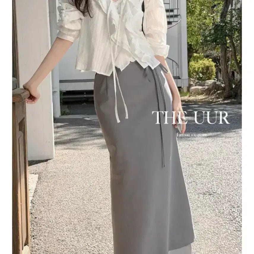 [BUNJANG] Muur Long Skirt Grey / M) uur 롱스커트 그레이 새상품