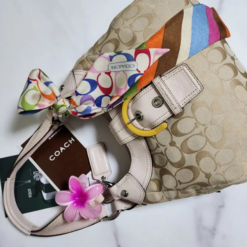 [BUNJANG] Coach Buckle Hobo Shoulder Bag Baby Pink / 상태굿굿) 코치 버클 호보,숄더백
