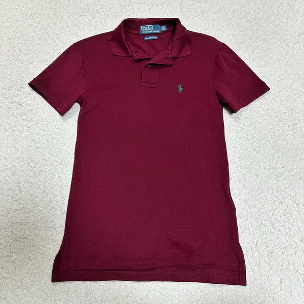 [BUNJANG] Polo Ralph Lauren Short Sleeve Polo Shirt Burgundy S / 폴로 랄프로렌 반팔 카라티 버건디 s