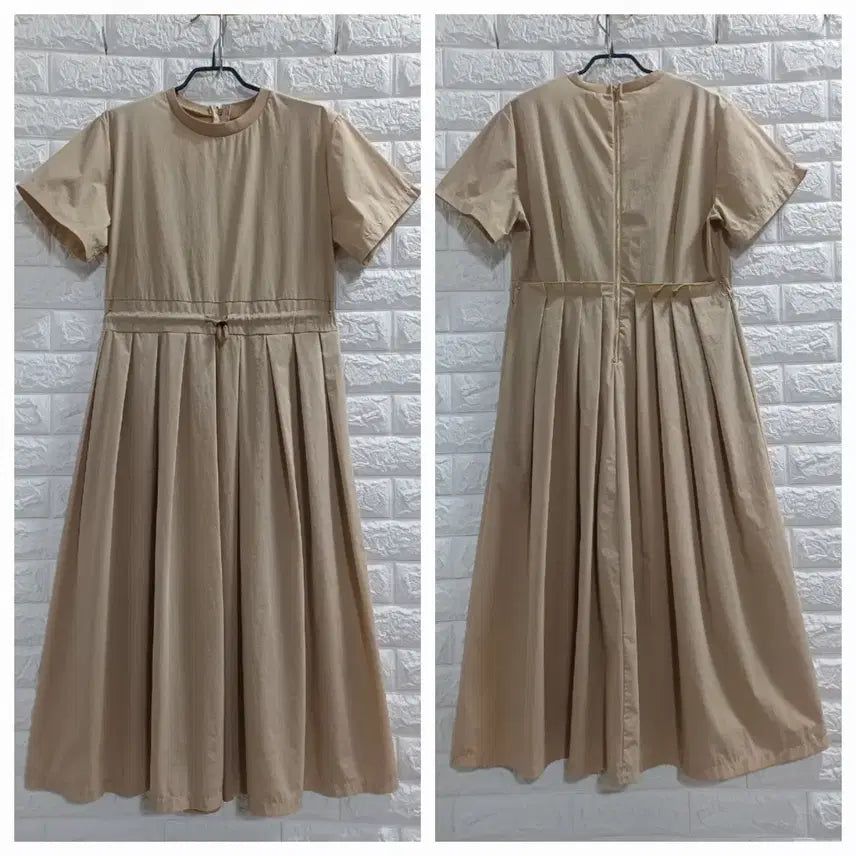 [BUNJANG] Beige Crisp Cotton Dress / 베이지 바스락원피스