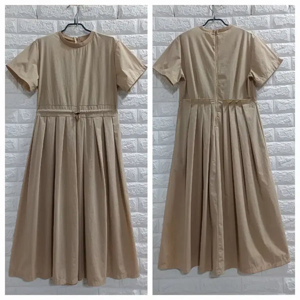 [BUNJANG] Beige Crisp Cotton Dress / 베이지 바스락원피스