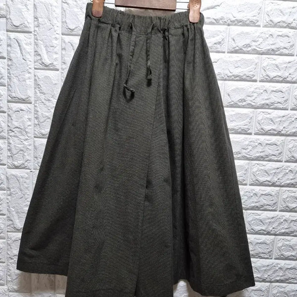 [BUNJANG] Cotton Blend Gingham Pattern Wrap Culottes / 면.마 잔체크무늬 랩형 치마바지
