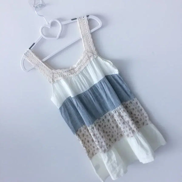 [BUNJANG] Vintage Lace Square Neck 3-Tier Patch Blouse Dress / (미시착) 레이스 스퀘어넥 3단 패치 빈티지 원피스 블라우스 판매해요!
