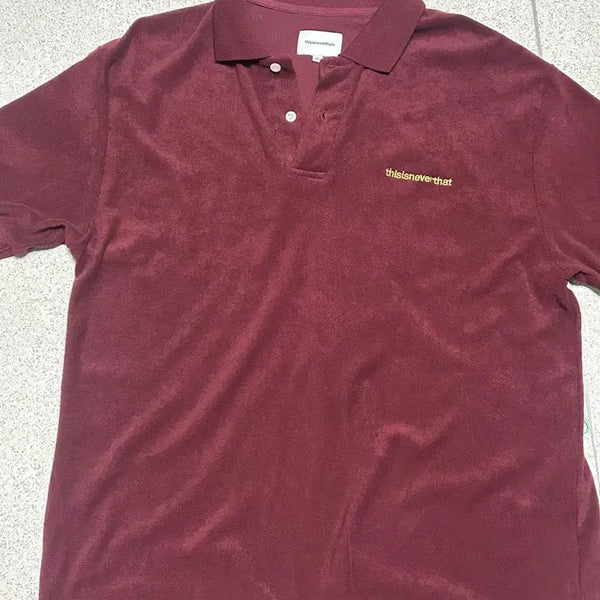[BUNJANG] Thisisneverthat Burgundy Short Sleeve Polo T-Shirt / 디스이즈네버댓 버건디 반팔 카라티셔츠