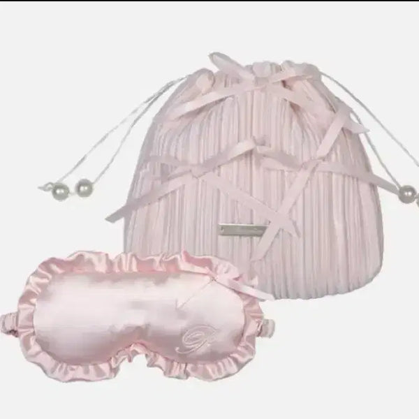 [BUNJANG] Pain Or Pleasure Satin Pouch and Eye Mask Set / 페인오어플레져 파우치 안대 세트