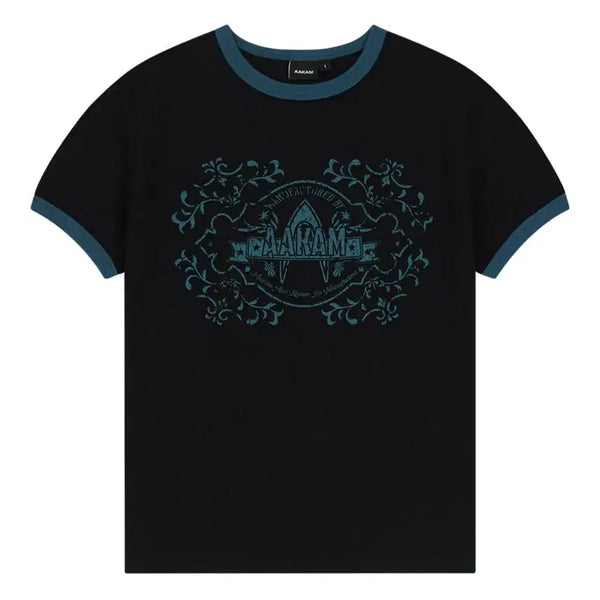 [BUNJANG] Arkham Stamp Printed Ringer Top / 아캄 Stamp Printed Ringer Top 반팔 링거티
