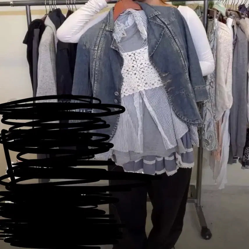 [BUNJANG] Kruuvintige Blue Preppy Coordi Set / 크루빈티지 청프레피 코디셋