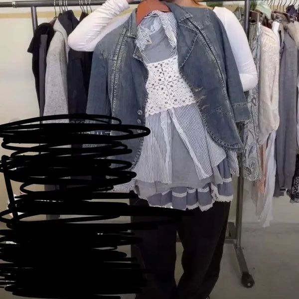 [BUNJANG] Kruuvintige Blue Preppy Coordi Set / 크루빈티지 청프레피 코디셋