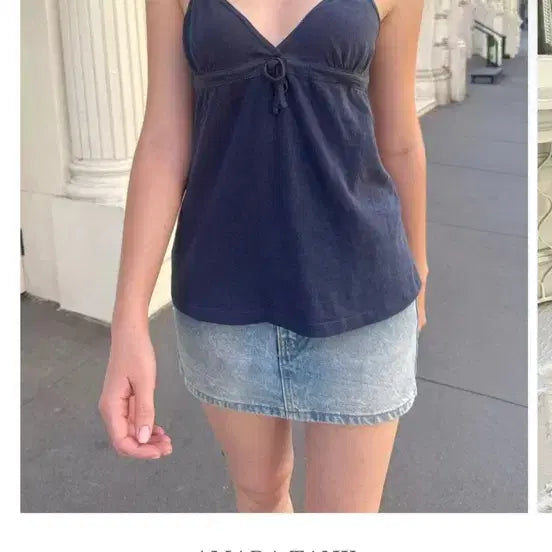 [BUNJANG] Brandy Melville Grey Spaghetti Strap Tank Top / 브랜디멜빌 나시 탑