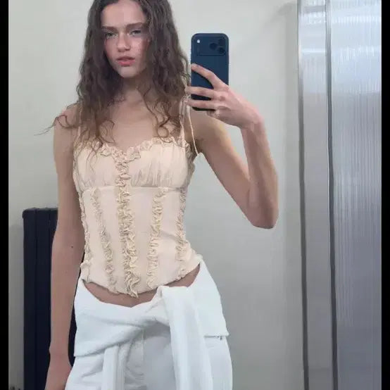 [BUNJANG] Zara Frill Corset Top / 자라 프릴 코르셋 탑 4661/064