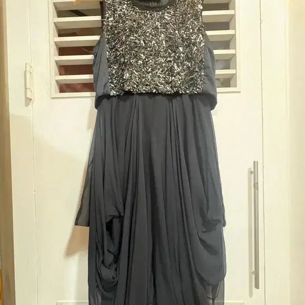 [BUNJANG] Objet Kang Jinyoung Black Bead Tulle Dress / 오브제강진영블랙비즈장식튤드레스
