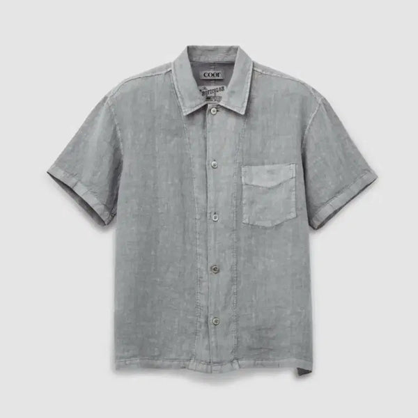 [BUNJANG] Coar Linen Dyed Crop Half Shirt Size S / 쿠어 린넨 다이드 크롭 하프 셔츠 Ssize