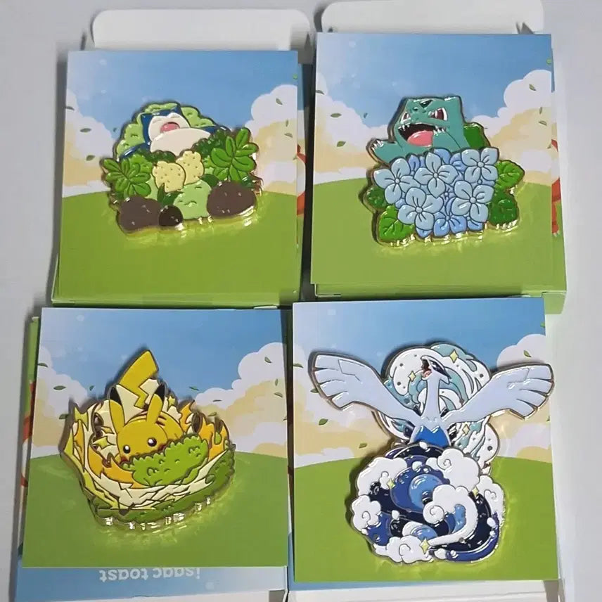 [BUNJANG] Isak Toast Pokemon Metal Pins Set / 이삭토스트 포켓몬 뱃지 피카츄, 루기아, 잠만보, 이상해씨