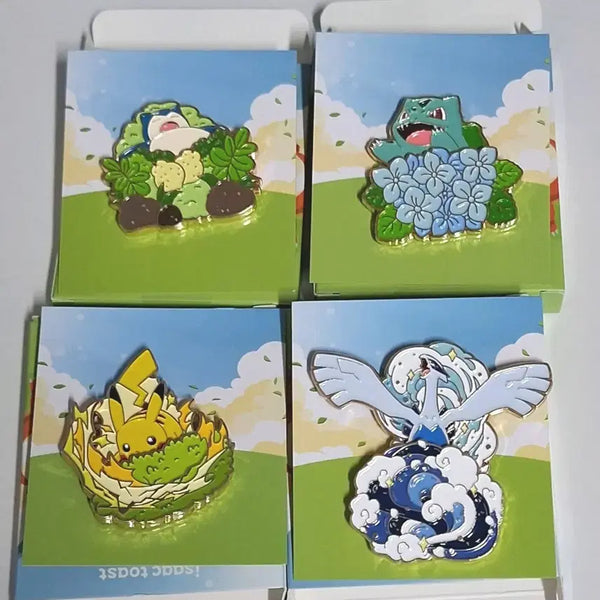 [BUNJANG] Isak Toast Pokemon Metal Pins Set / 이삭토스트 포켓몬 뱃지 피카츄, 루기아, 잠만보, 이상해씨