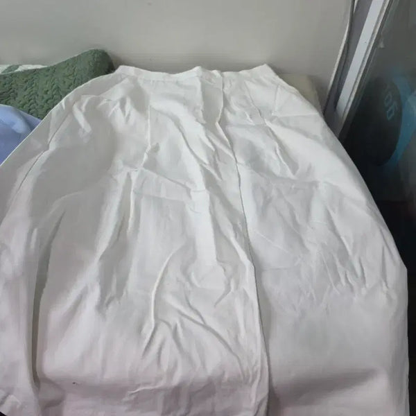 [BUNJANG] White Pin-Tuck Long Skirt / 화이트 롱 스커트 핀턱