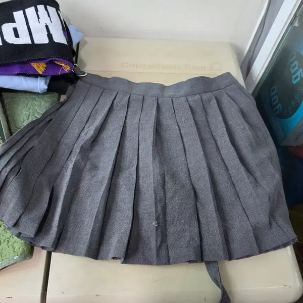 [BUNJANG] Pleated Wrap Mini Skirt / 플리츠스커트 랩스커트