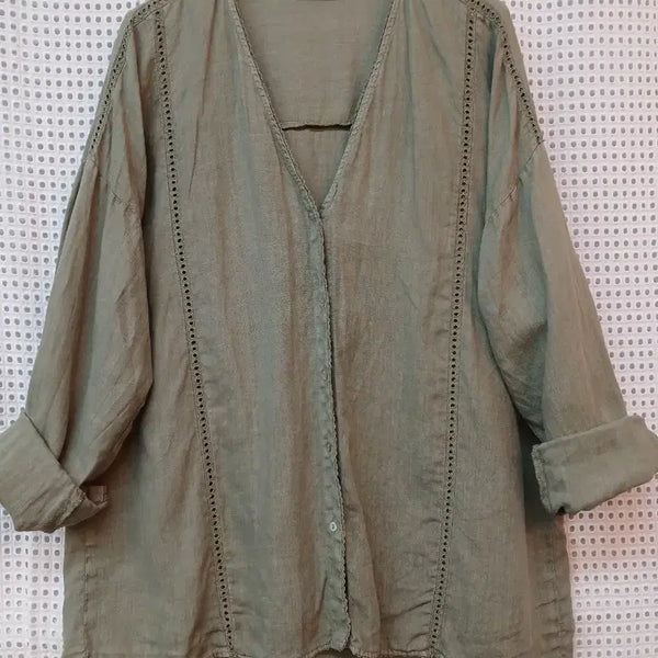 [BUNJANG] Zara Basic Khaki Blouse / 자라 베이직 카키블라우스 free