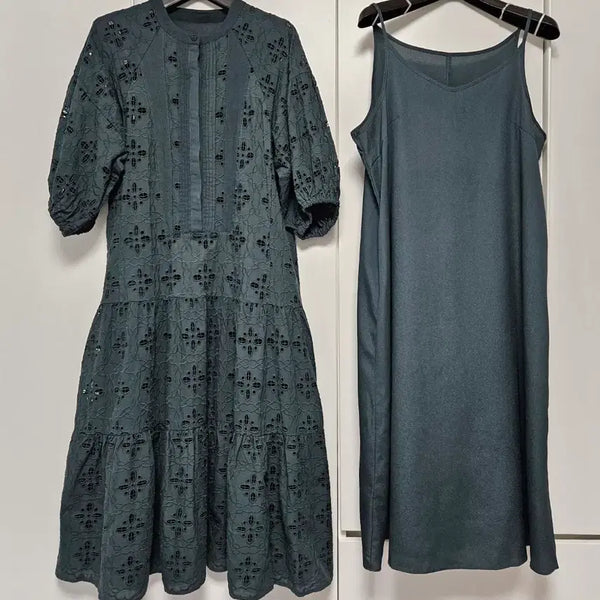 [BUNJANG] The Edge Eyelet Embroidery Dress / (새상품) 더엣지 아일렛 자수 원피스 (66)