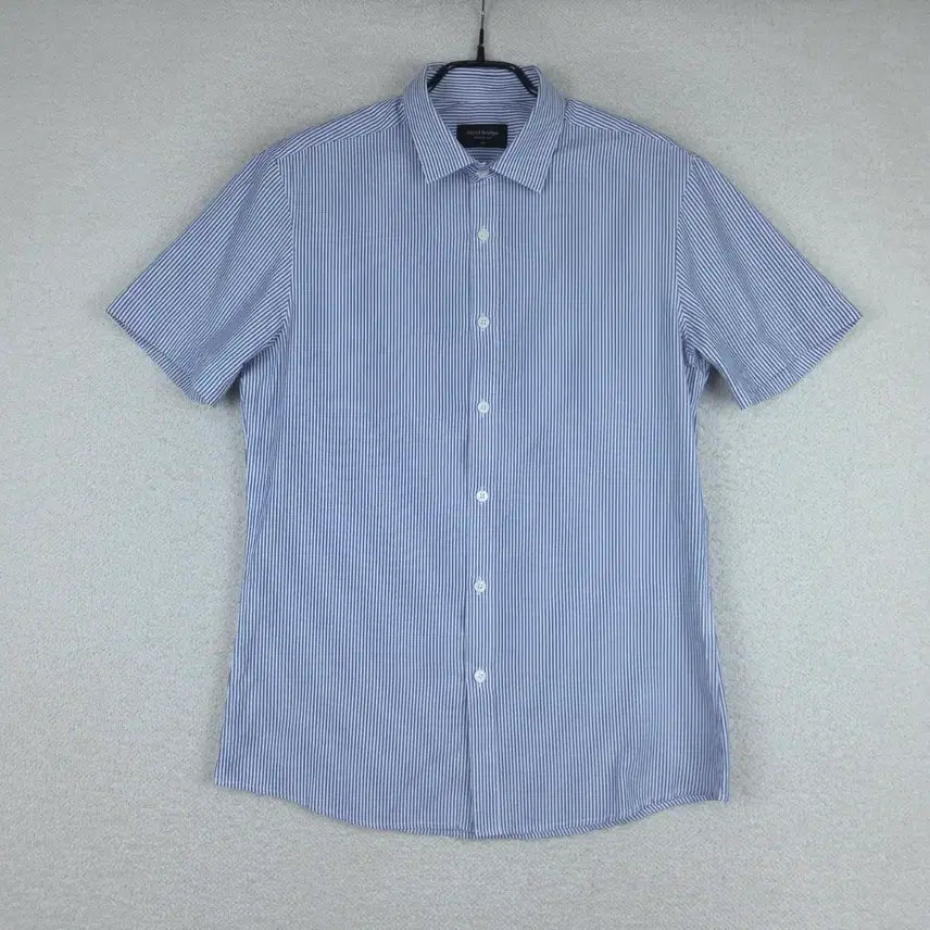 [BUNJANG] Mind Bridge Men's Striped Short Sleeve Shirt Blue / 마인드브릿지 남성 스트라이프 반팔 셔츠 블루(95)