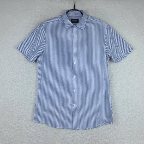 [BUNJANG] Mind Bridge Men's Striped Short Sleeve Shirt Blue / 마인드브릿지 남성 스트라이프 반팔 셔츠 블루(95)