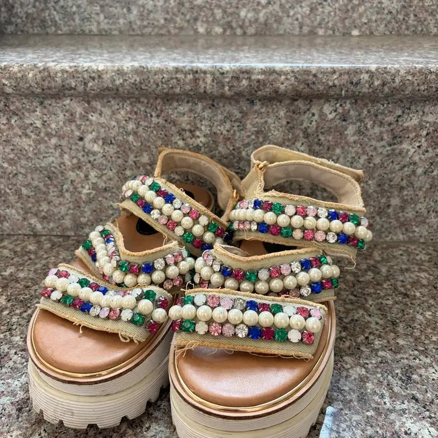 [BUNJANG] SUECOMMA BONNIE Jewel Platform Sandals / 슈콤마보니 샌들 보석 플랫폼