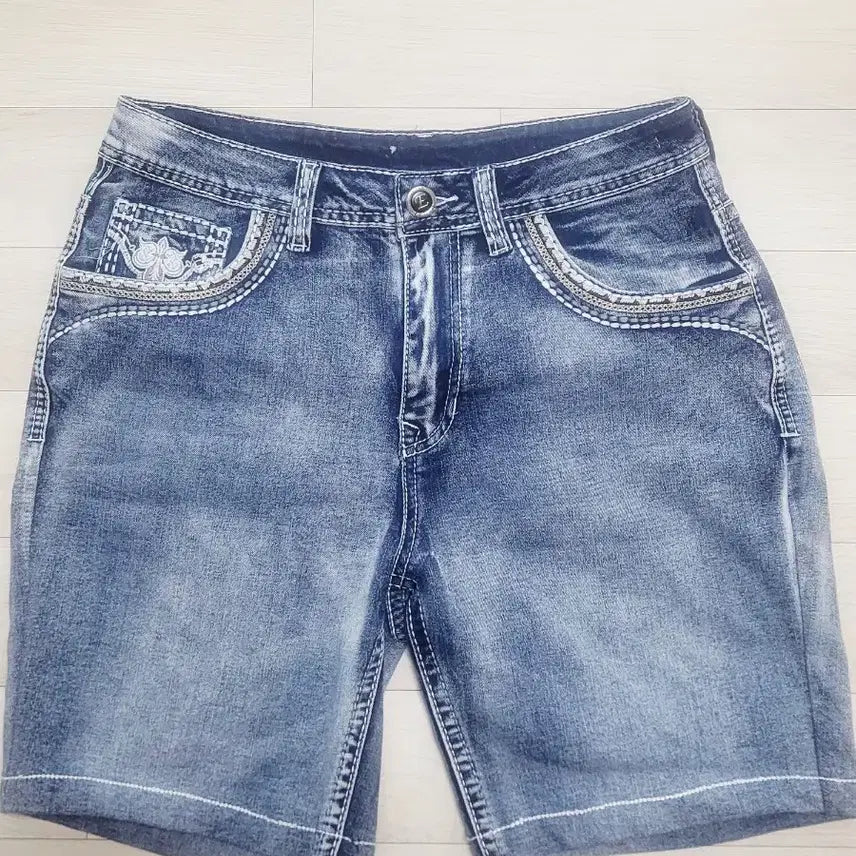 [BUNJANG] Blue Denim Hot Pants / 청색 데님 핫팬츠33~34