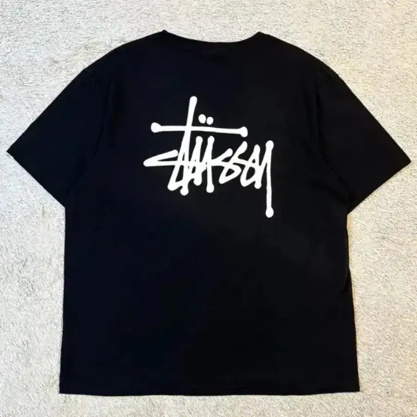 [BUNJANG] Stussy Basic Logo Short Sleeve T-Shirt Black L / 스투시 베이직 기본 반팔 티셔츠 블랙 L