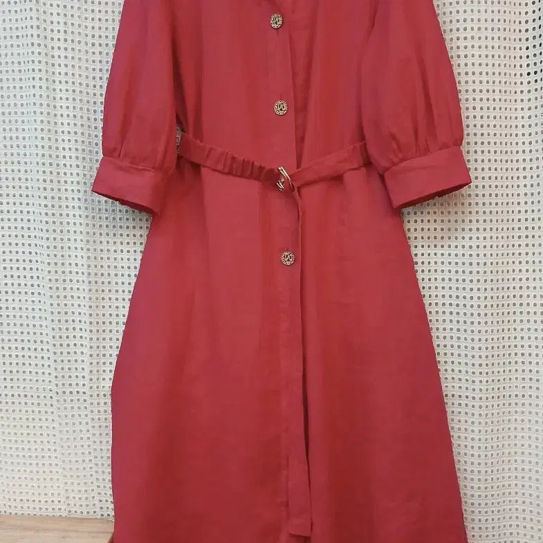 [BUNJANG] TASI New York Pink 100% Linen Dress / TASI  뉴욕 핑크 린넨100  원피스 55.66