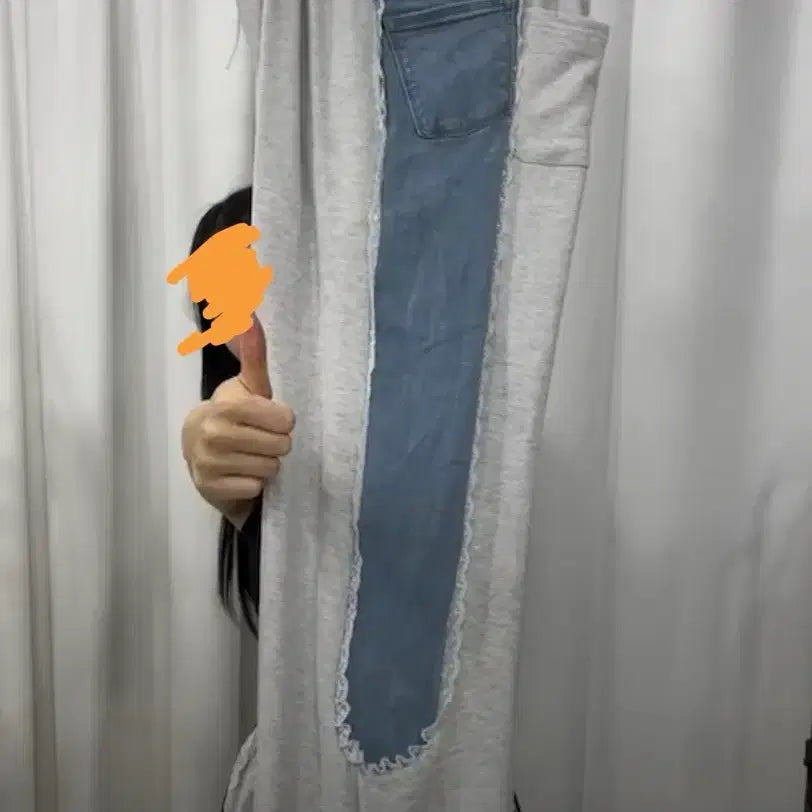 [BUNJANG] Jemisama Vintage Lace Training Pants - Back Melange / 재미삼아빈티지 레이스츄츄 백멜란지ck