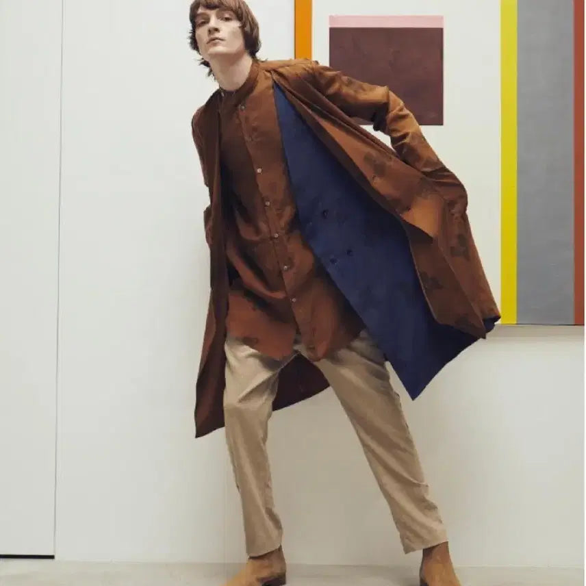 [BUNJANG] Jun Okamoto High Neck Collar Shirt Brown L / (L)JunOkamoto준오카모토 하이넥 카라 셔츠 브라운