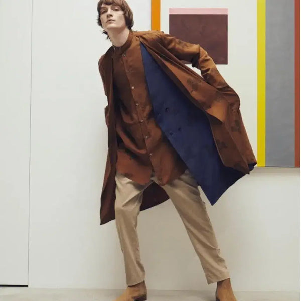 [BUNJANG] Jun Okamoto High Neck Collar Shirt Brown L / (L)JunOkamoto준오카모토 하이넥 카라 셔츠 브라운