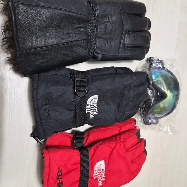 [BUNJANG] Leather Ski Gloves with Goggles / 스키장갑