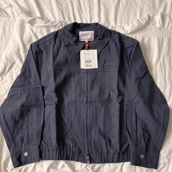[BUNJANG] Ames Worldwide Linen Bomber Jacket Navy / 정가13/새상품) 아메스 월드와이드 린넨 봄버 자켓