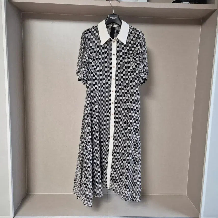 [BUNJANG] LYNN Colorblock Pattern Dress with Belt / 66)린 LYNN 배색 패턴 원피스 벨트포함