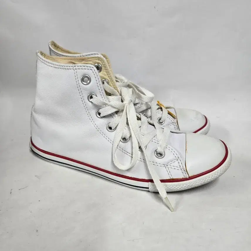 [BUNJANG] Converse High Top Leather Sneakers White / 컨버스 하이탑 화이트 가죽 스니커즈 235