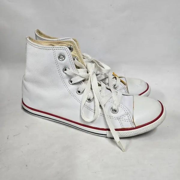 [BUNJANG] Converse High Top Leather Sneakers White / 컨버스 하이탑 화이트 가죽 스니커즈 235